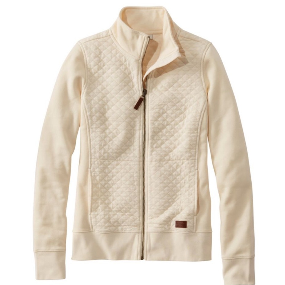 LL Bean Cream Quilted Jacket
